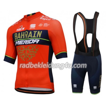Set Kurzarmtrikot + Trägerhose 2018 Bahrain-Merida N001 